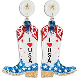 Cowboy Boot USA Earrings